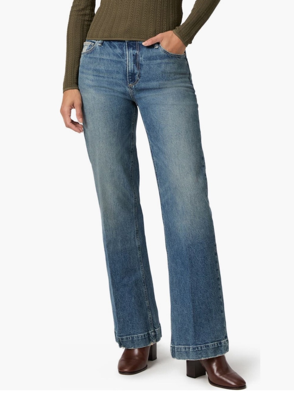 Paige Leenah Wide Leg Jeans in Stones